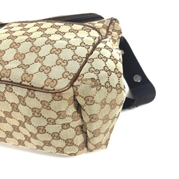 GUCCI 123326 Mother's Bag Crossbody Shoulder Bag Canvas/Leather Beige/Dark brown - Picture 6 of 16